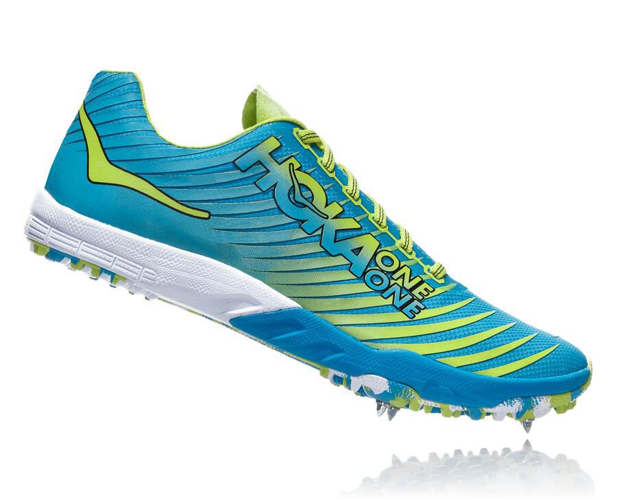 Spikes Mens - Hoka One One EVO XC - Blue/Green - VFOBTYR-07